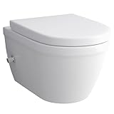 Alpenberger Dusch WC Set | Wand WC Spülrandlos mit Nano | WC Sitz mit...