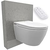 BERNSTEIN Dusch-WC 540 PRO in Weiß, Spülrandloses Hänge-WC mit Bidet Funktion...