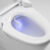 Toilet bowl with electronic high technology. Blue light in toile